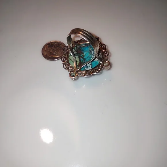 Turquoise style ring. 7 1/2 - Picture 4 of 4
